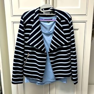 Calvin Klein Navy Blue Cropped Moto Jacket